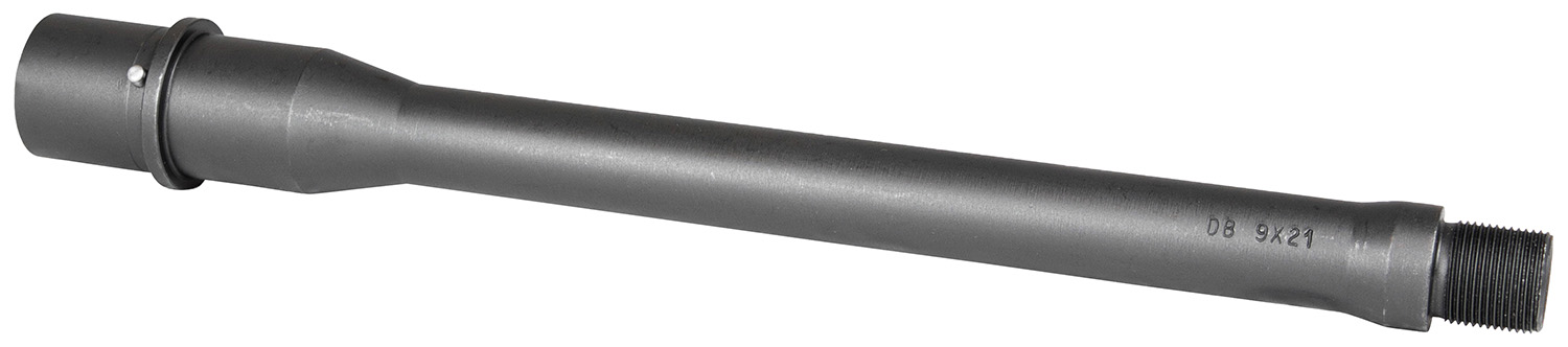 Black threaded firearm barrel marked DB 9x21