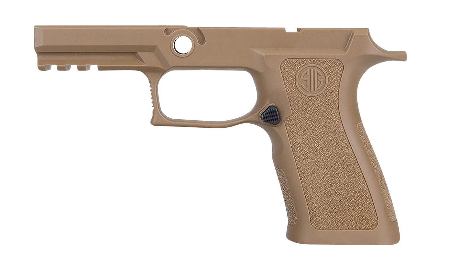 Tan SIG pistol grip module with trigger guard