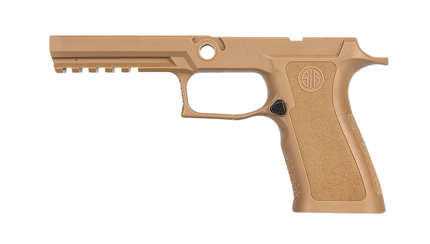 Tan SIG pistol grip frame with accessory rail