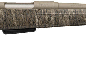 Camouflage bolt-action rifle with fluted barrel