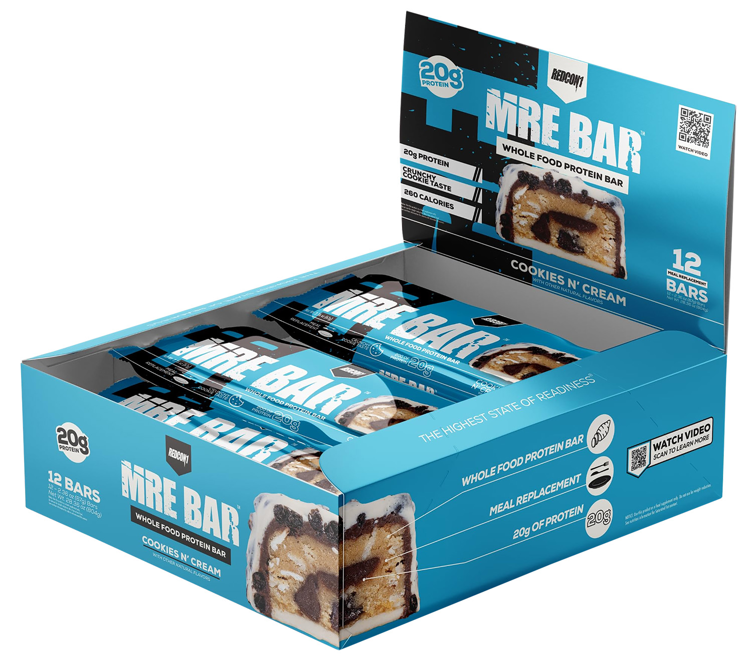 Redcon1 MRE Bar Cookies N' Cream display box