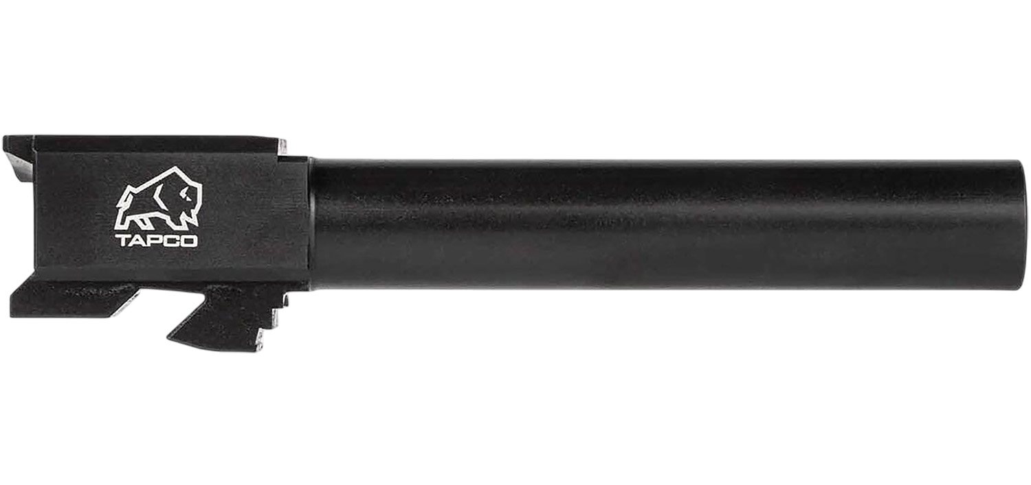 Black TAPCO-branded cylindrical firearm accessory on white background