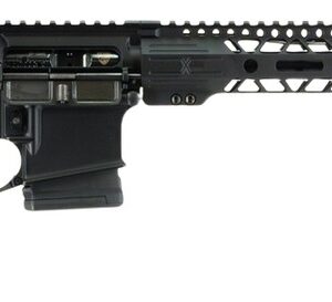 Black AR-style semi-automatic rifle on white background