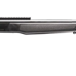 Black air rifle with adjustable stock and scope rail