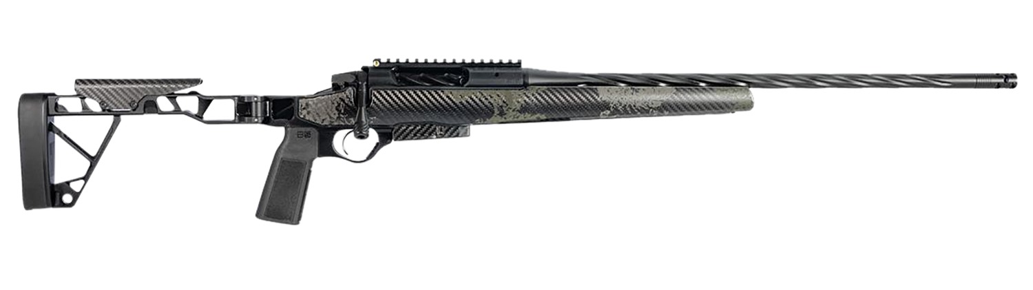 Carbon-fiber bolt-action rifle with long barrel