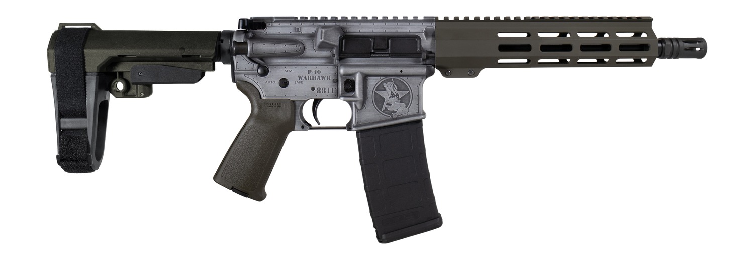 Compact AR-style pistol with brace and magazine