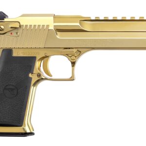 Gold-finished Desert Eagle pistol with black grip