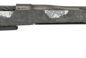 Gray bolt-action rifle with worn camouflage finish