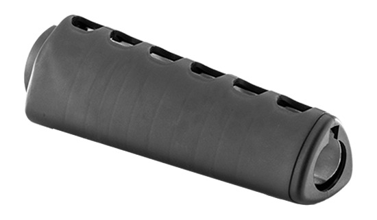 Black cylindrical firearm suppressor with vented outer sleeve