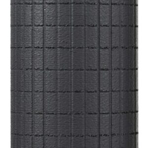 Black textured cylindrical sports grip with embossed player silhouette