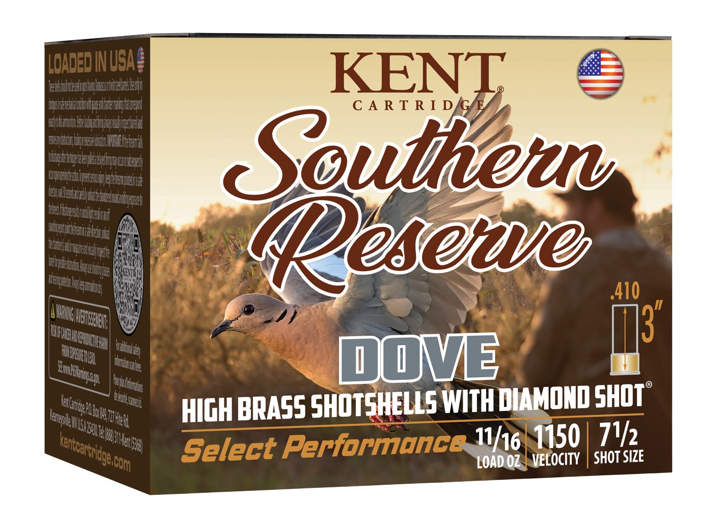 Kent Southern Reserve Dove high brass shotshell box