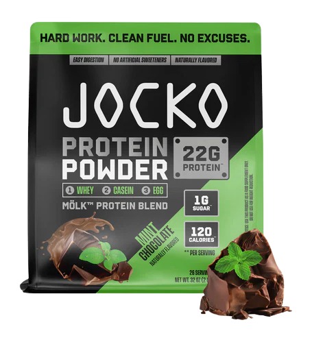 Jocko Mölk chocolate mint protein powder bag