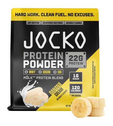Jocko Mölk banana cream protein powder bag