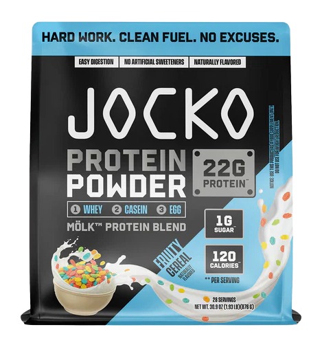 Jocko Protein Powder Fruity Cereal flavor pouch