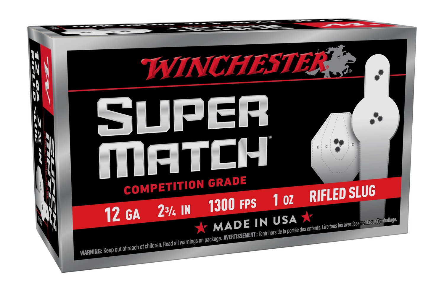 Winchester Super Match 12-gauge rifled slug ammunition box
