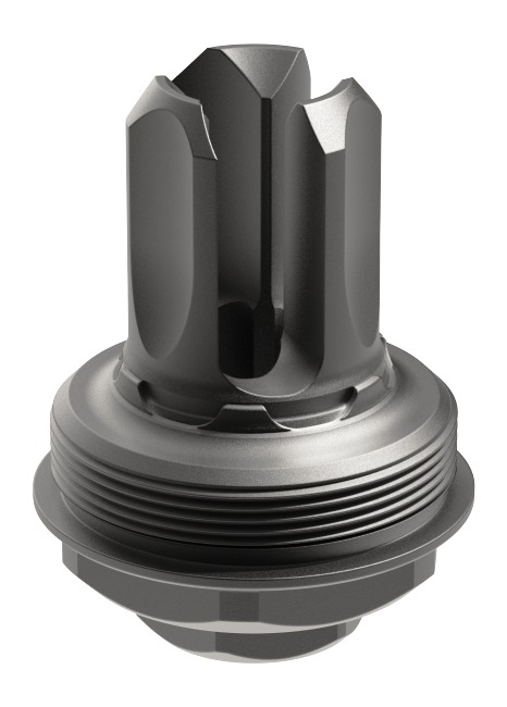 Dark gray threaded industrial cutting tool component
