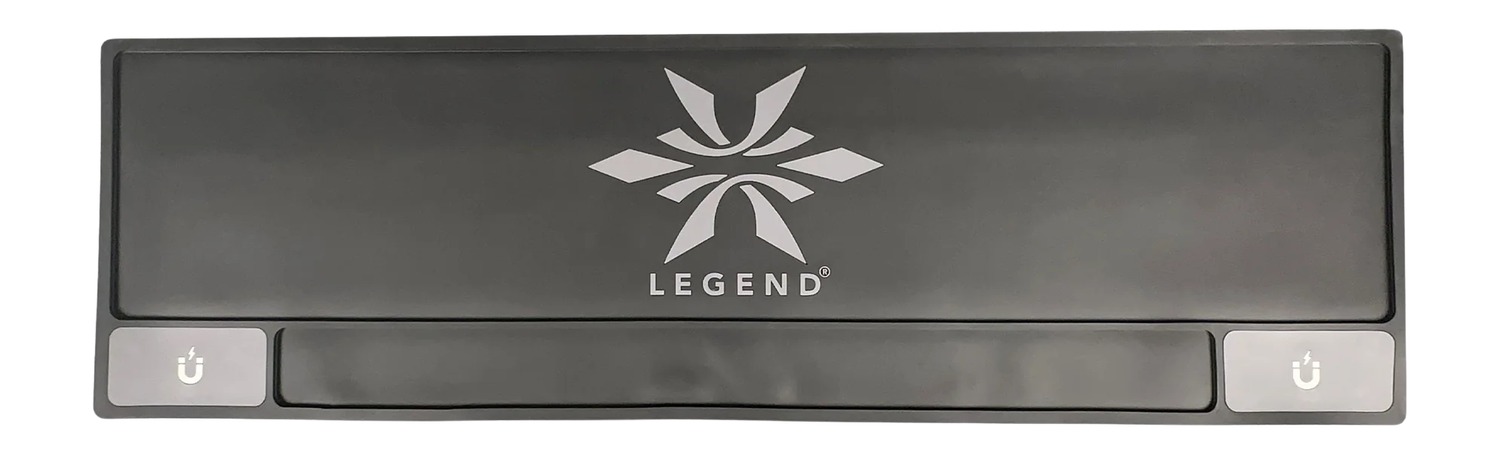 Black Legend-branded electronic control panel with two buttons