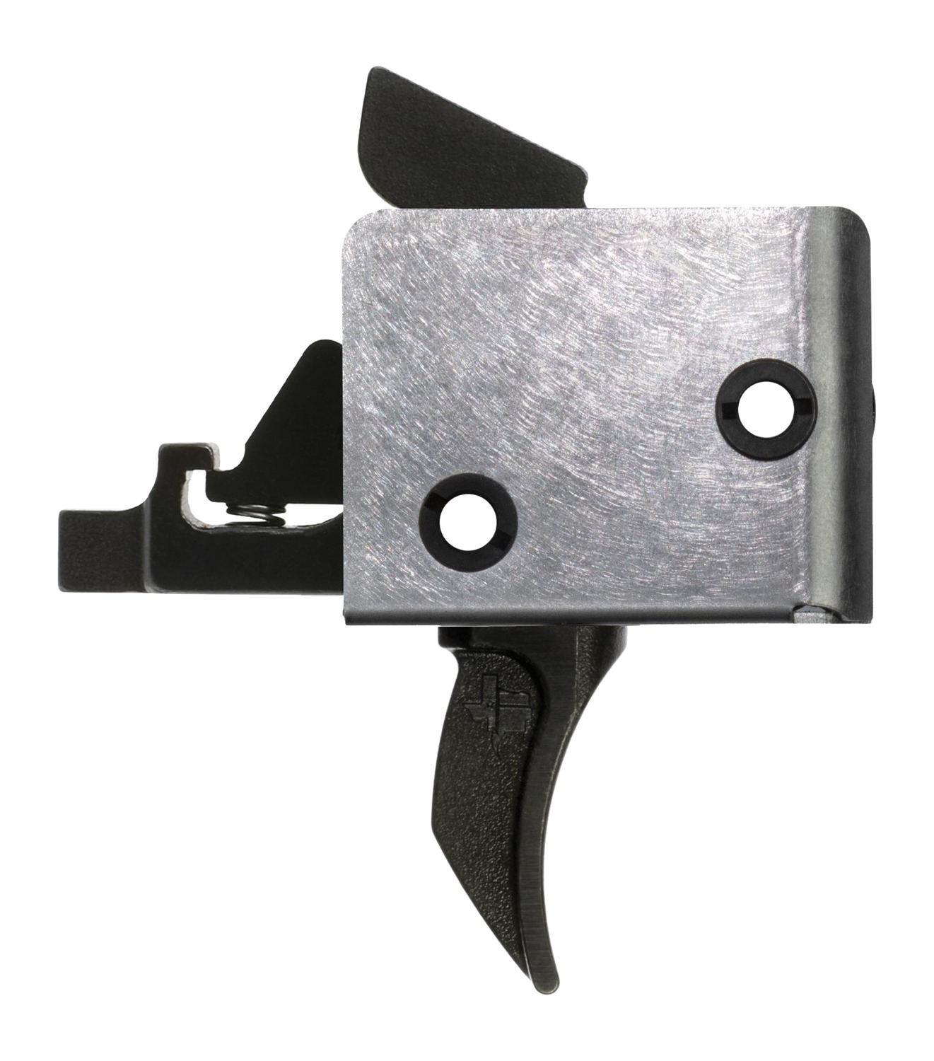 Metal rifle trigger assembly with black safety lever