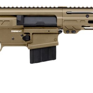 Tan and black modern semi-automatic rifle side view
