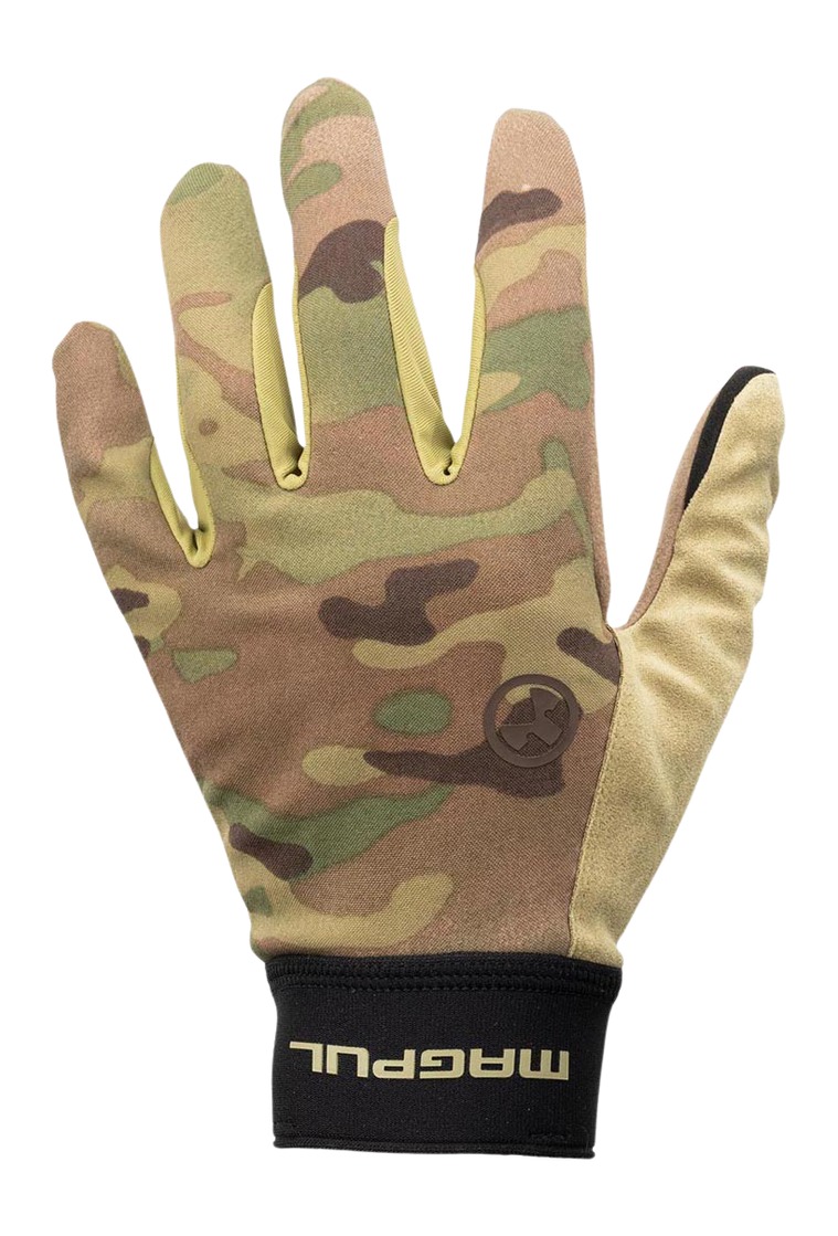 Camouflage tactical glove with black Magpul wrist cuff