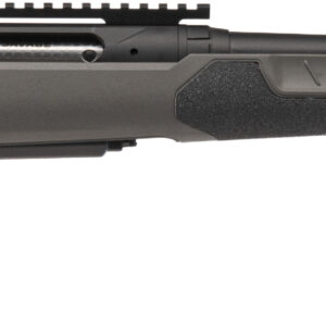 Close-up of a black Savage tactical firearm