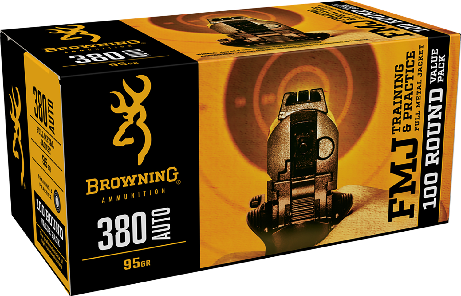 Browning 380 Auto FMJ 95-grain ammunition box