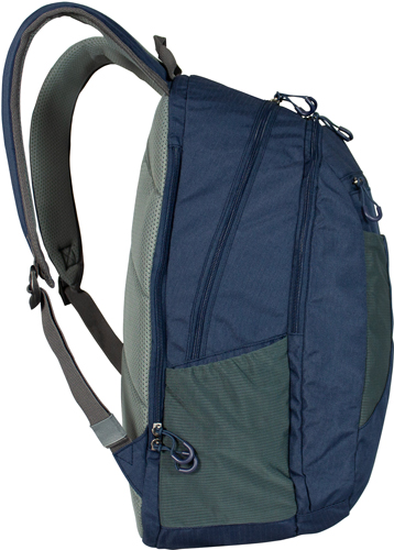 Navy blue backpack with padded shoulder straps