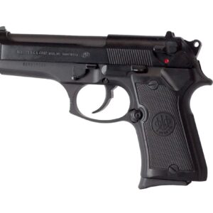 Black Beretta semi-automatic pistol shown in side profile