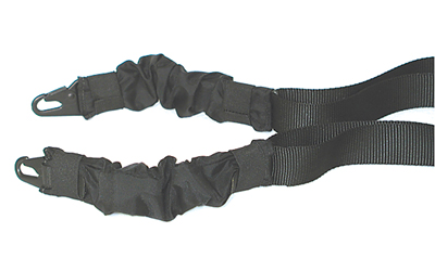 Black adjustable strap with two plastic snap hooks