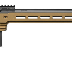 Tan CZ bolt-action precision rifle with black barrel