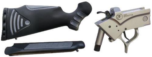 Disassembled black grip and silver trigger mechanism