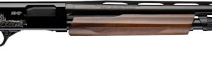 Side view of a wood-stock semi-automatic shotgun