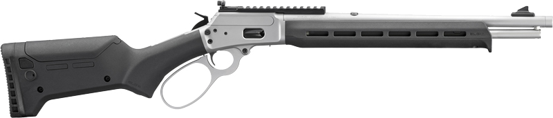 Side view of a modern lever-action rifle
