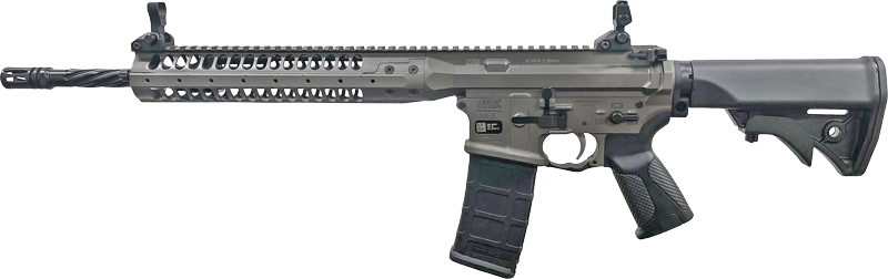 Side view of a modern tactical rifle