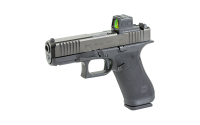 Gray semi-automatic pistol with reflex sight
