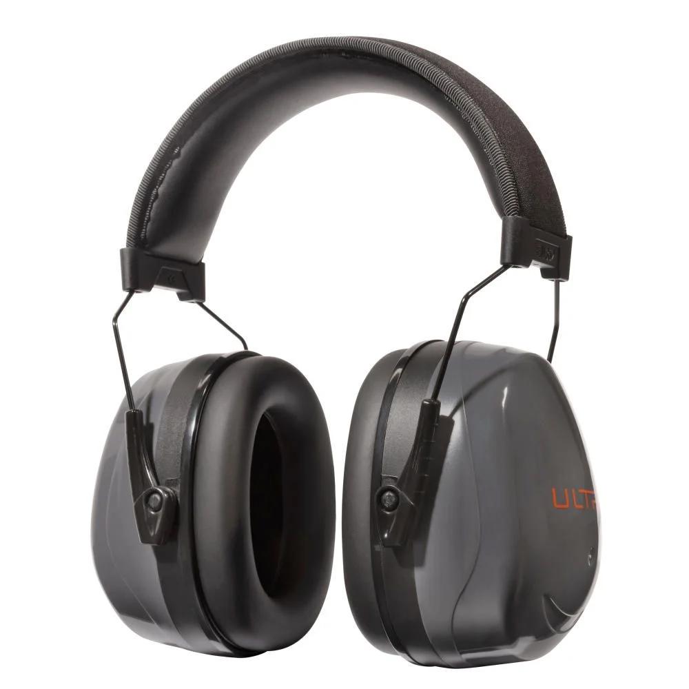 Black over-ear hearing protection earmuffs