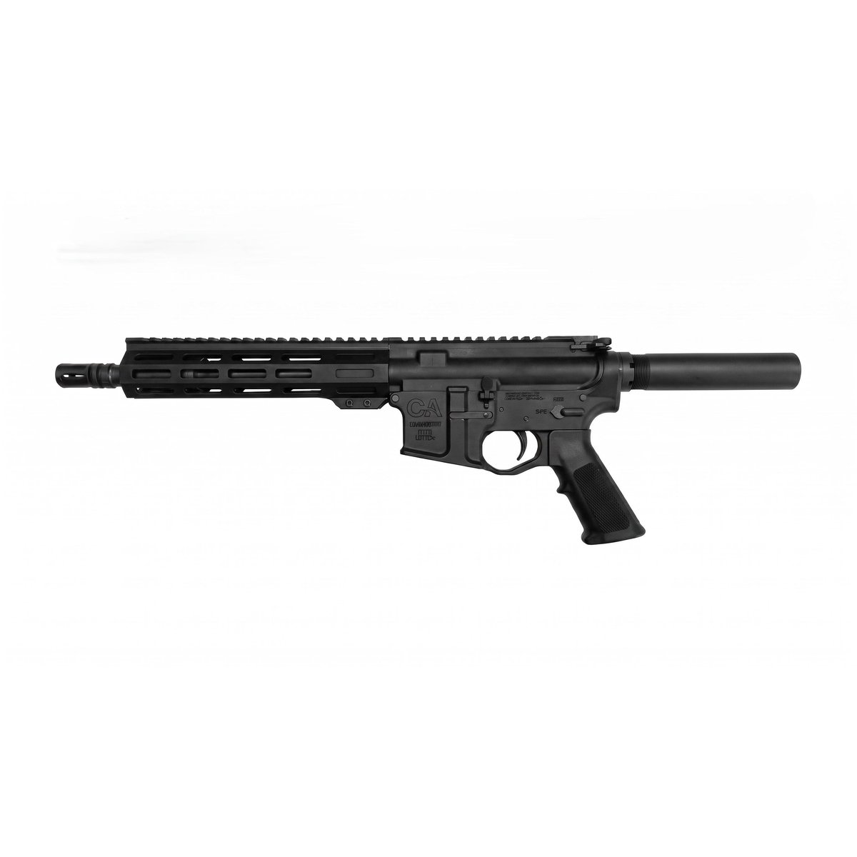 Black AR-style firearm lower and upper assembly