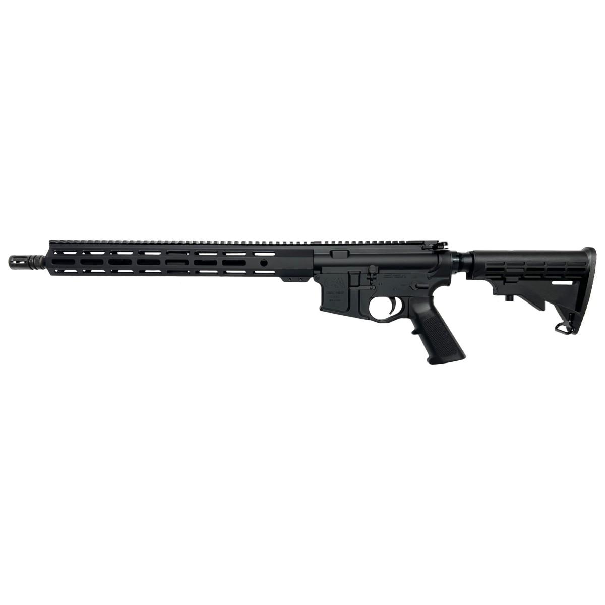 Black AR-style semi-automatic rifle on white background