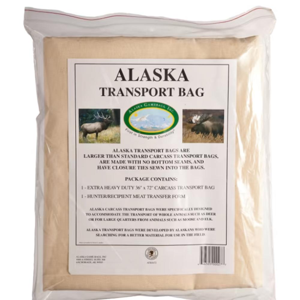Packaged Alaska transport bag for game carcass handling