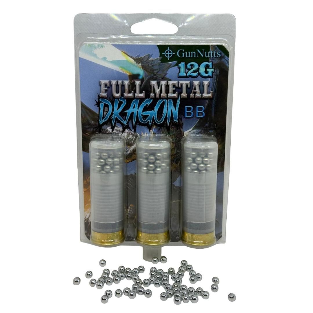 GunNutts 12-gauge full metal Dragon BB shells package