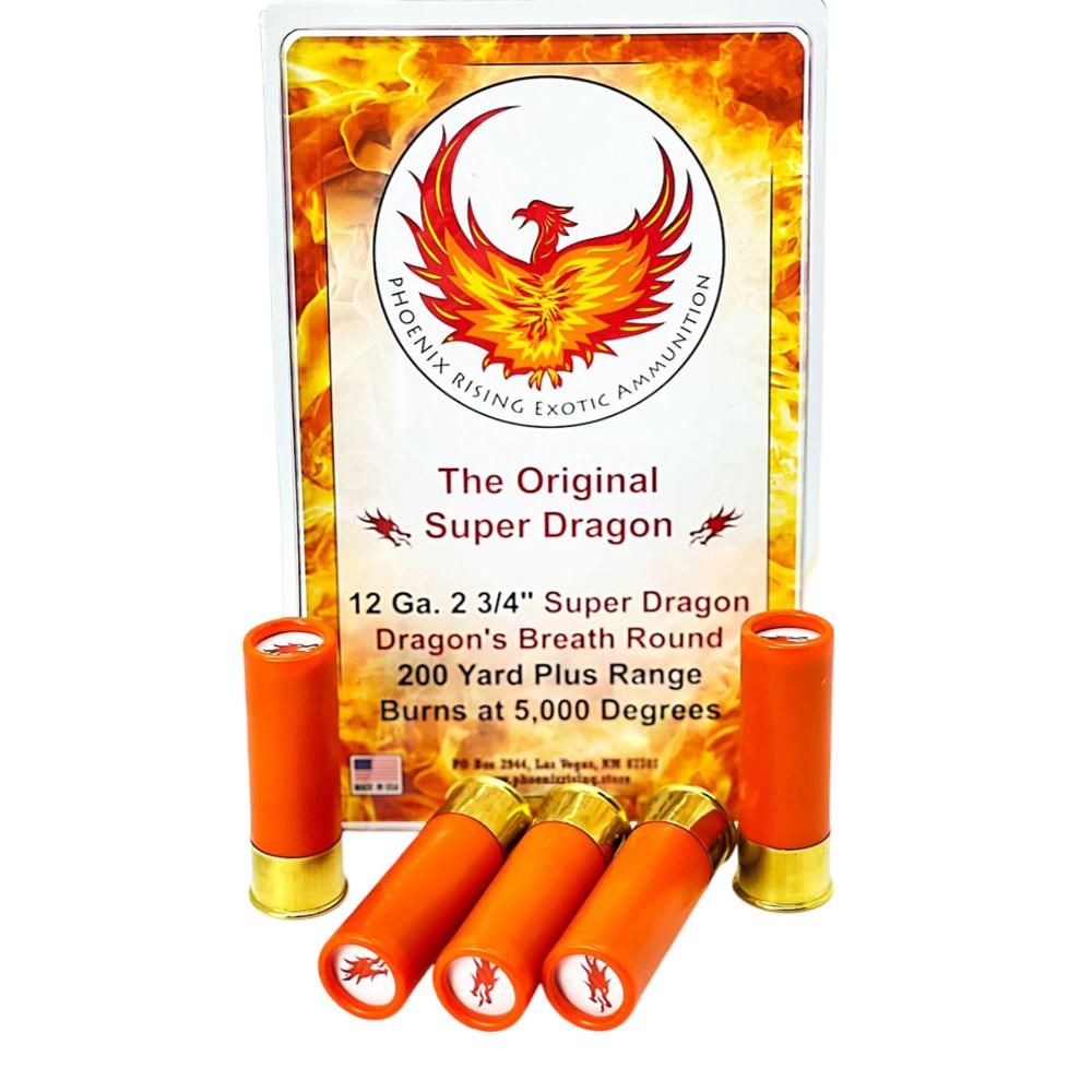 Super Dragon 12-gauge Dragon's Breath shotgun shells packaging