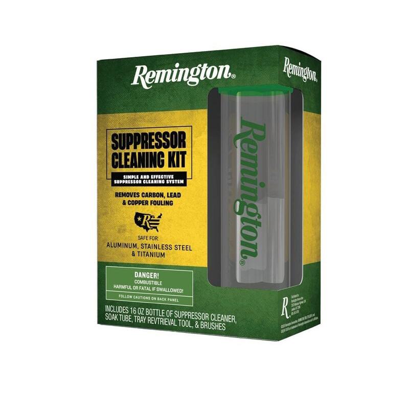 Remington suppressor cleaning kit box with cleaner bottle