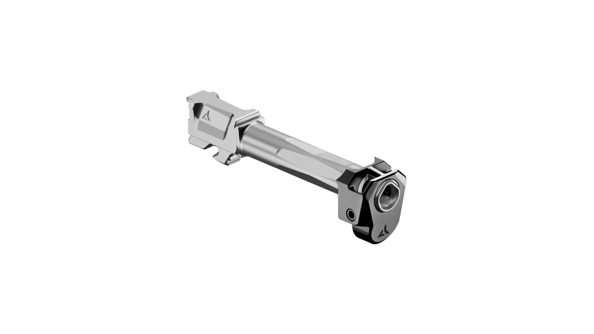 Gray metal mechanical latch component isolated on white