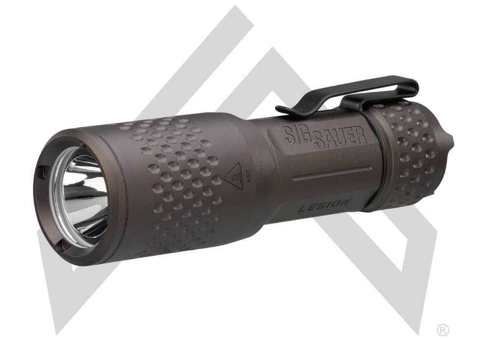 SIG SAUER Legion compact black tactical flashlight with clip
