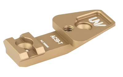 Tan machined metal AC50-A bracket with threaded screw hole