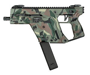 Camouflaged tactical firearm with extended magazine