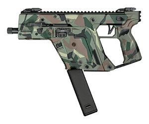 Camouflaged compact firearm with extended magazine