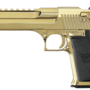 Gold Desert Eagle .357 Magnum pistol with black grip