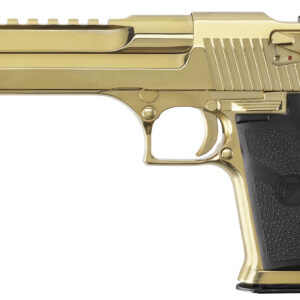 Gold Desert Eagle .44 Magnum pistol with black grip