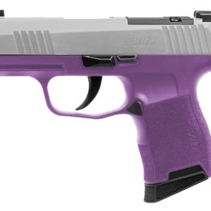 Purple and gray SIG Sauer P365 semi-automatic pistol